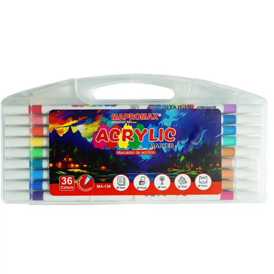 Mapromax Acrylic Marker Model MA-136 Pack of 36