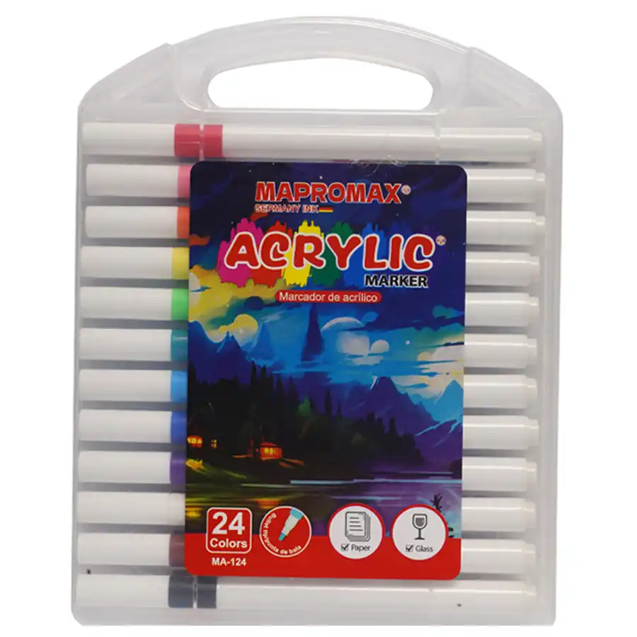 Mapromax Acrylic Marker Model MA-124 Pack of 24