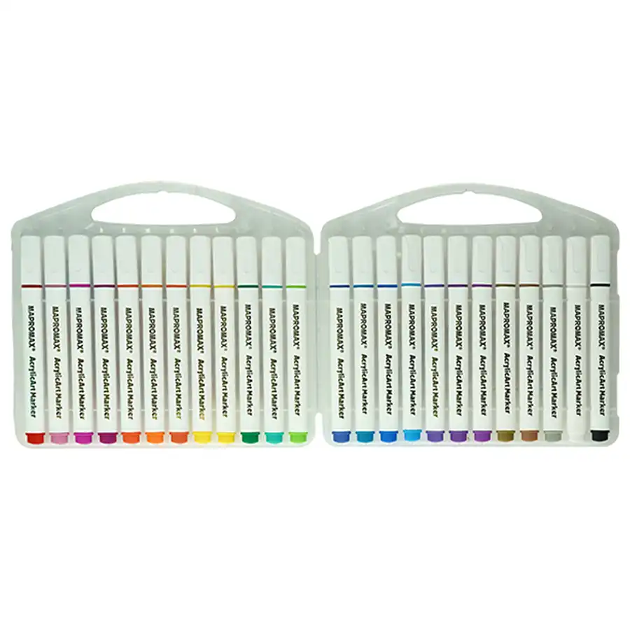 24 colors ماژیک اکریلیک24 رنگ ماپرومکس مدل بدنه سه گوش - Image 1