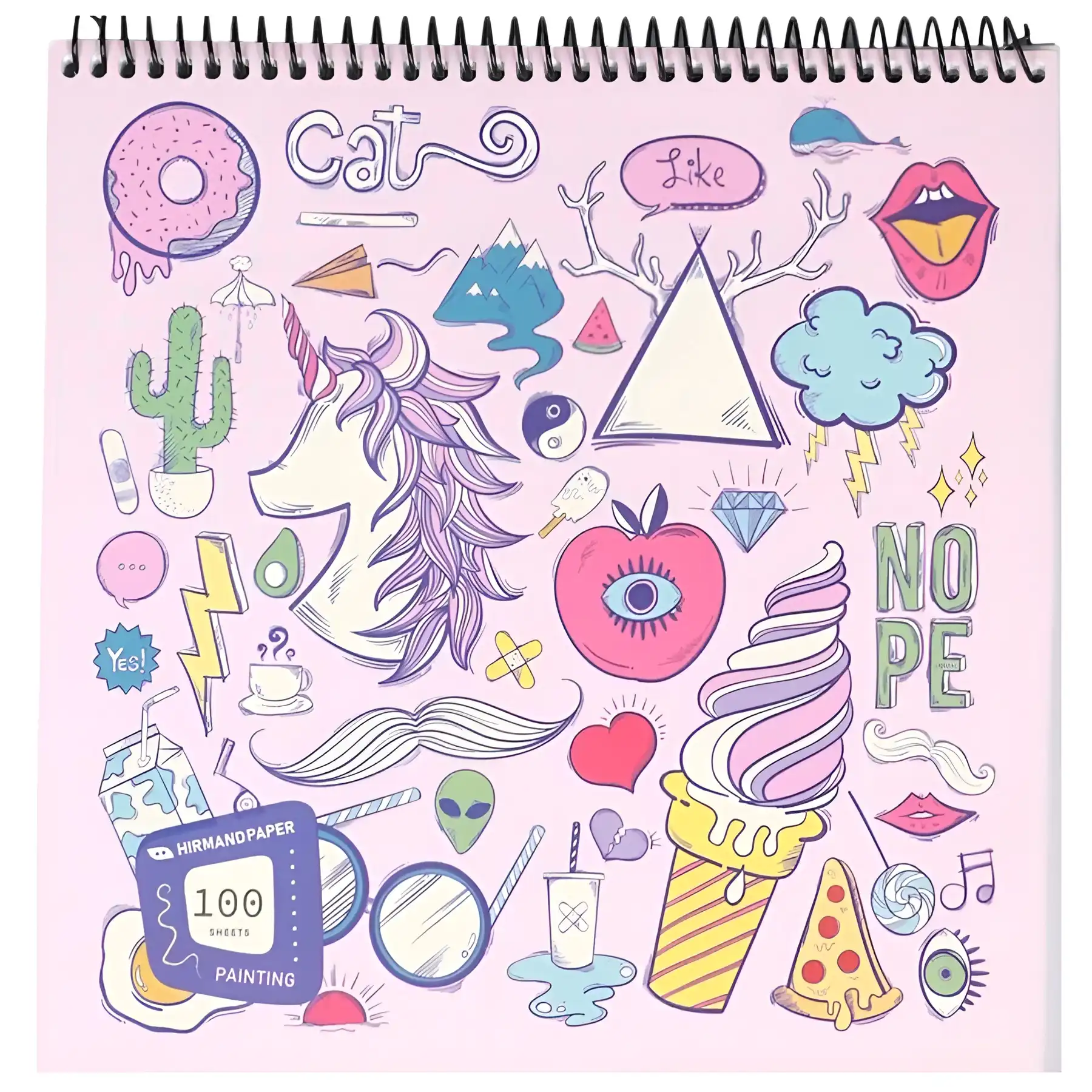 Hirmand 100-sheet wire drawing notebook