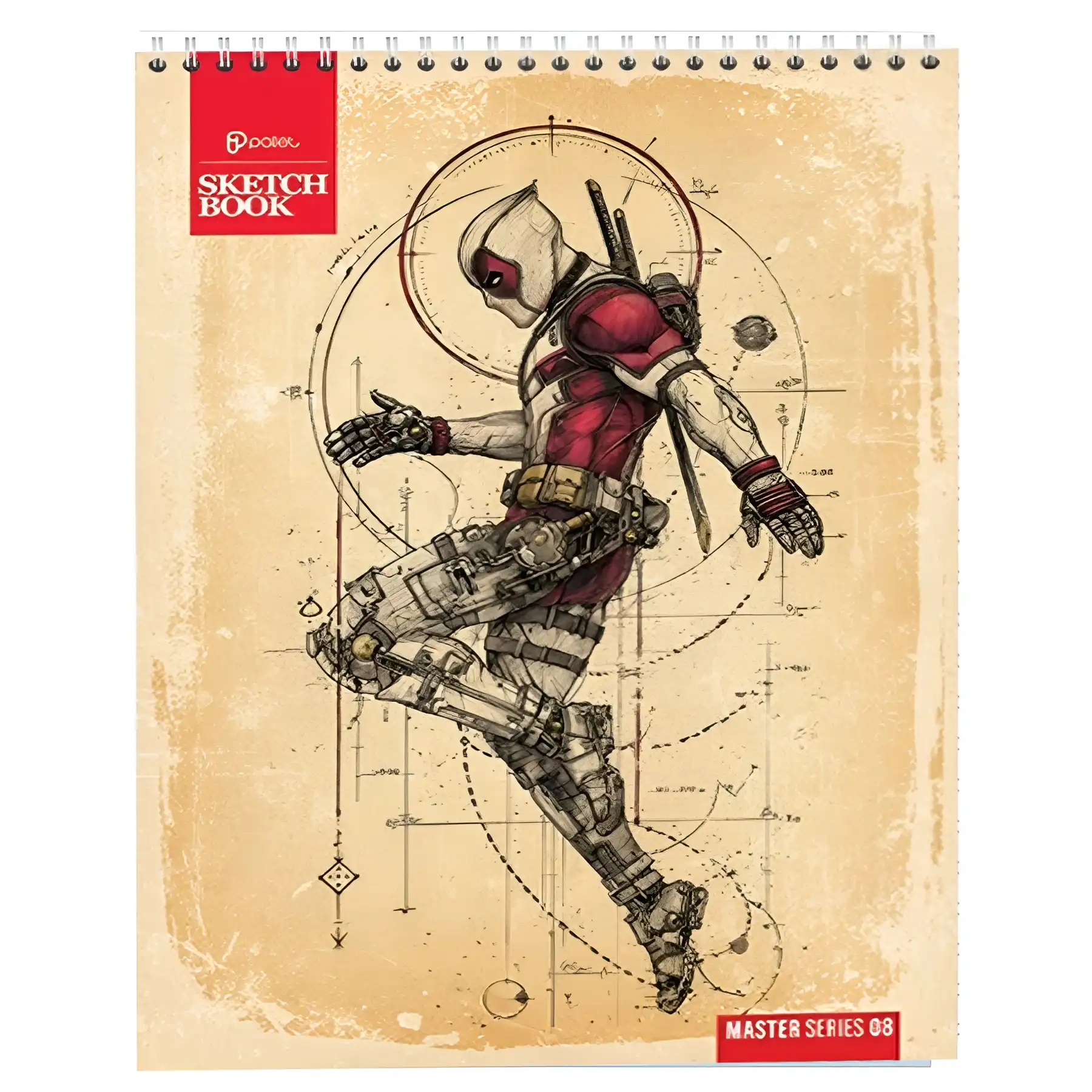 A4 drawing notebook Deadpool design palette