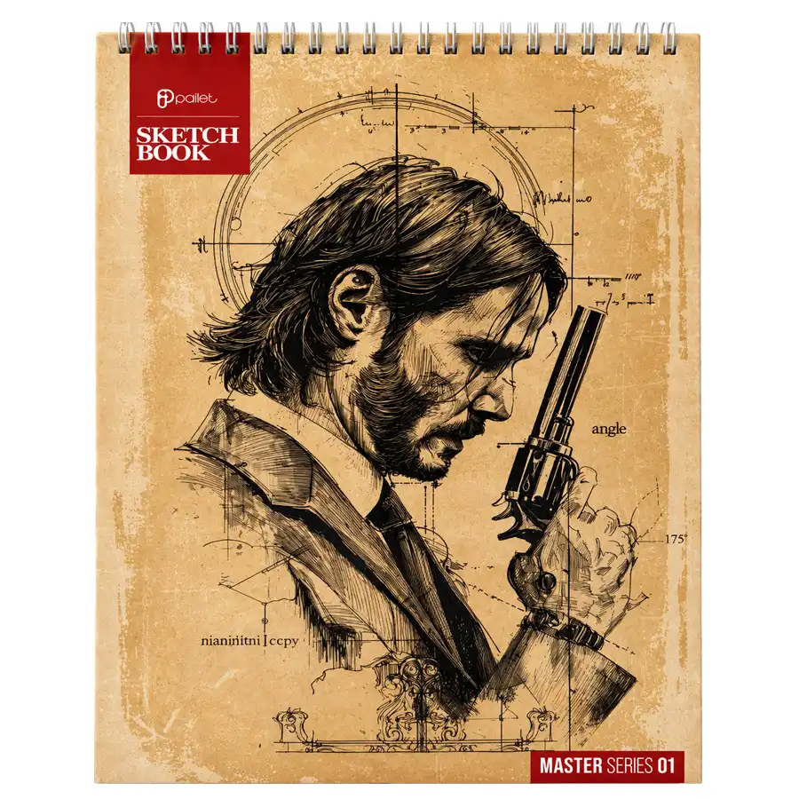 A4 design notebook, John Wick design palette