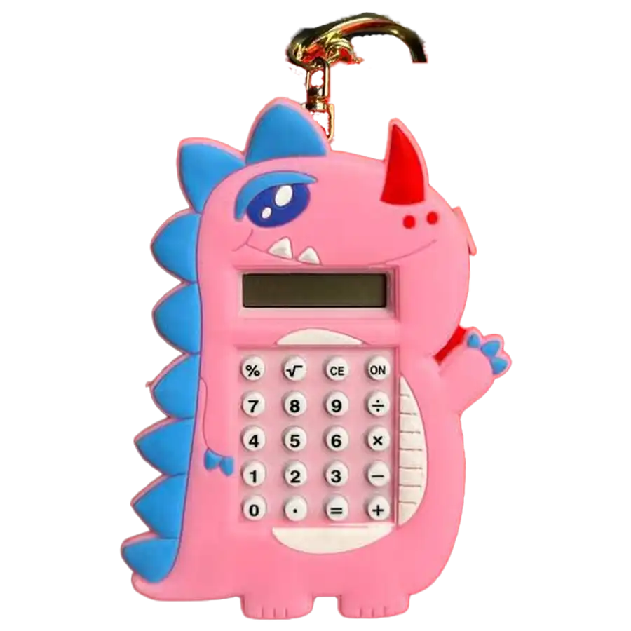 Silicone dinosaur design calculator keychain