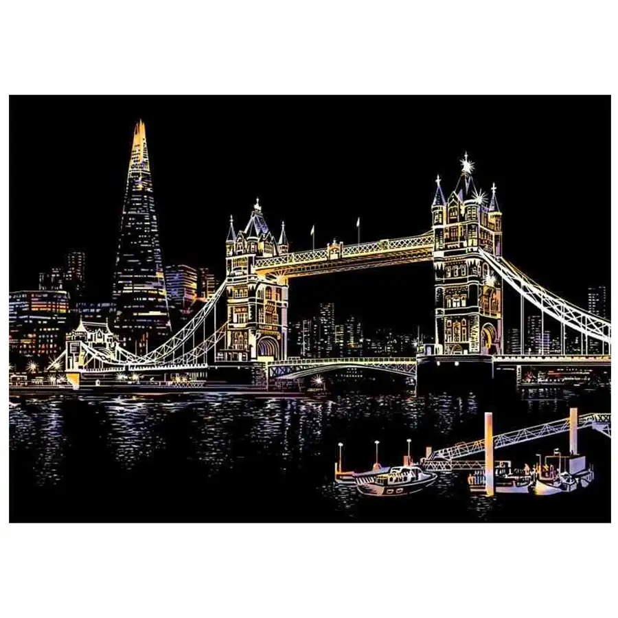 A3 size Scrooge painting of Tower Bridge London