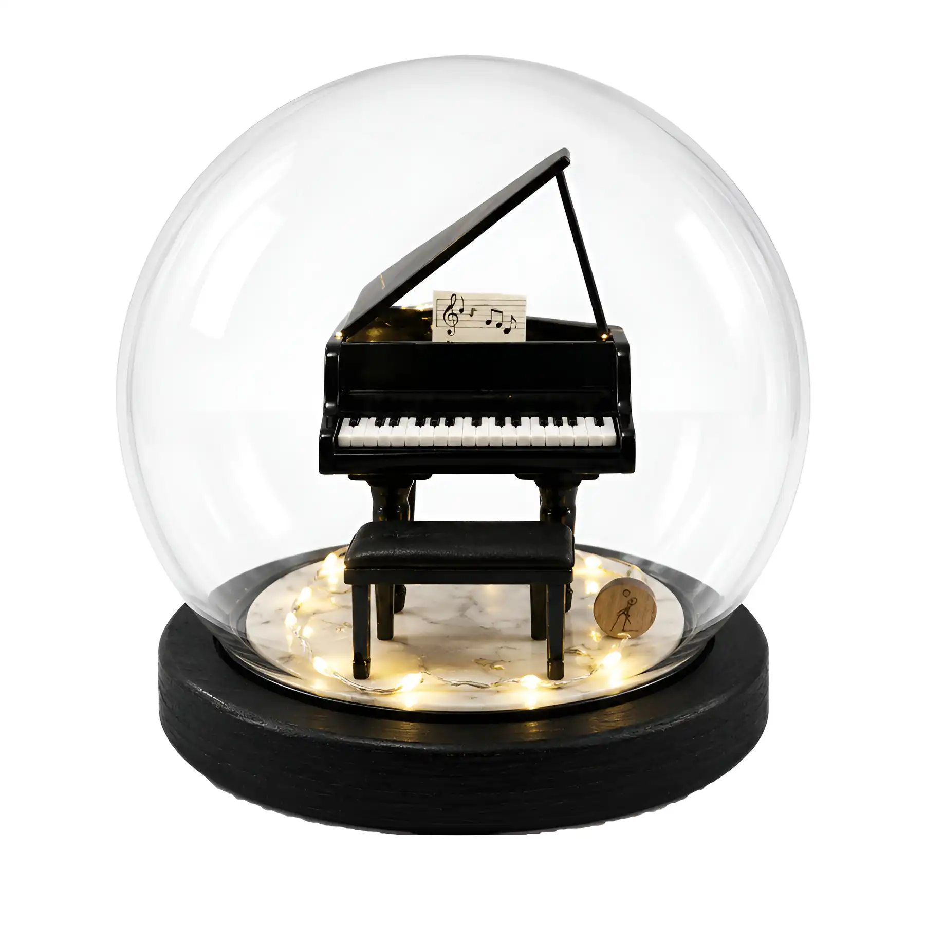 Miniature string ball, piano black, size 15