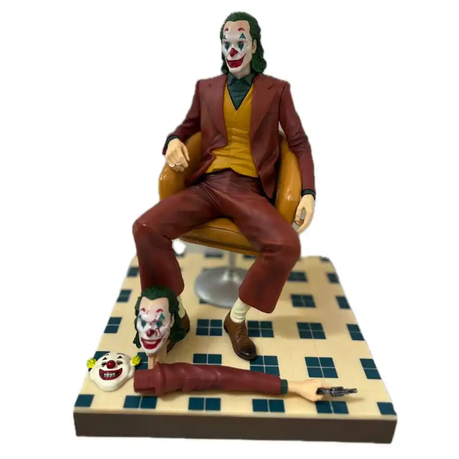 Joker figure sitting on a sofa