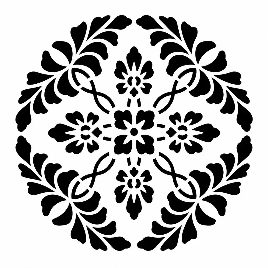 Classic design art stencil, size 40 x 40 cm, design number 2