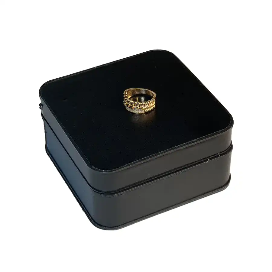 Stainless steel ring with jewel texture