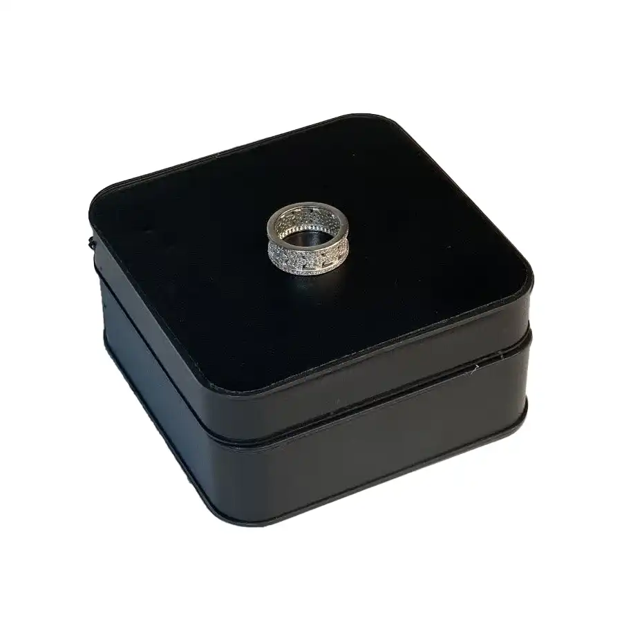 Steel ring with jewels