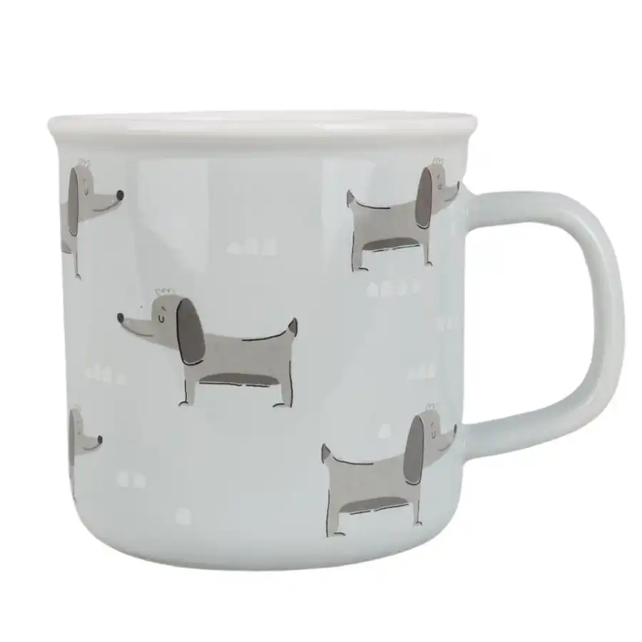 Gray animal pattern ceramic mug
