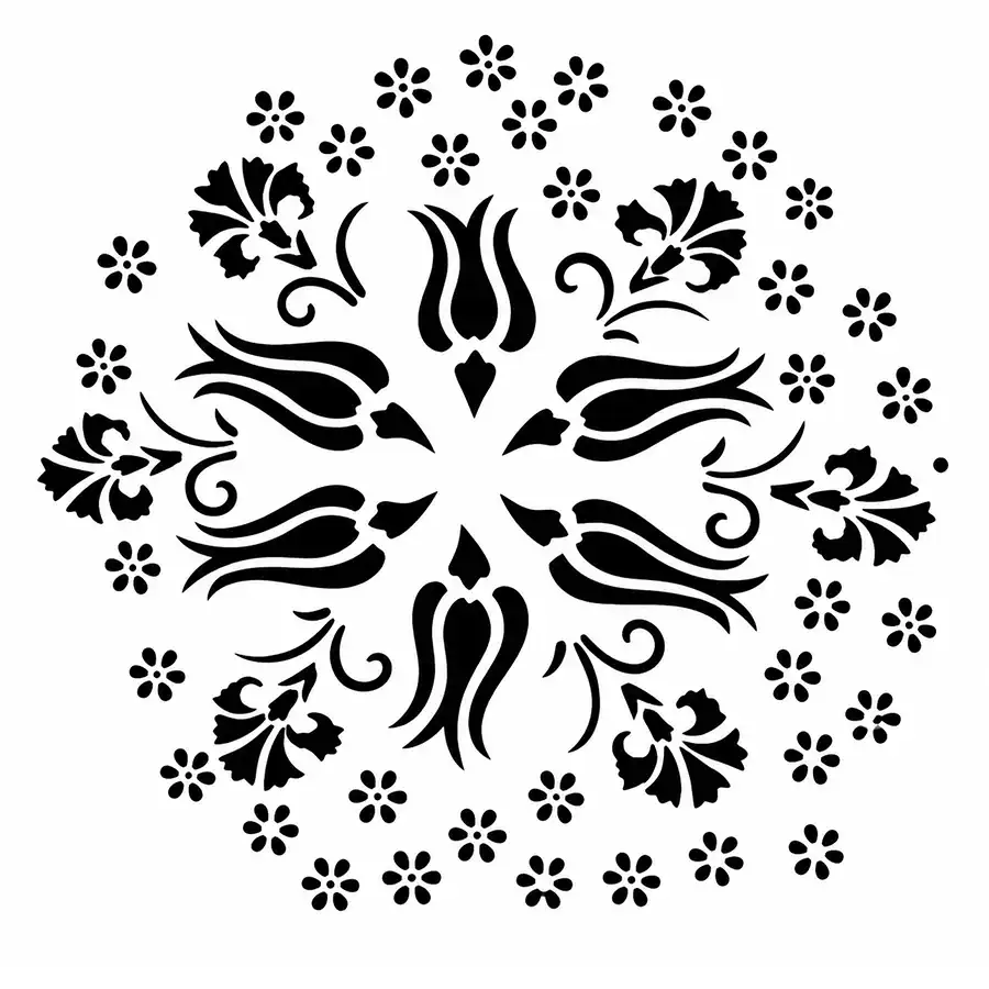 Classic design art stencil, size 40 x 40 cm, design number 3