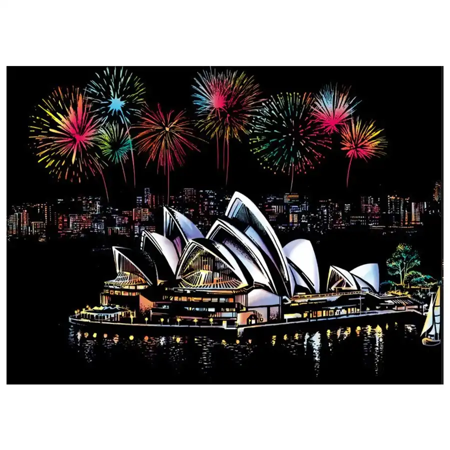 A3 size scratch painting Sydney design