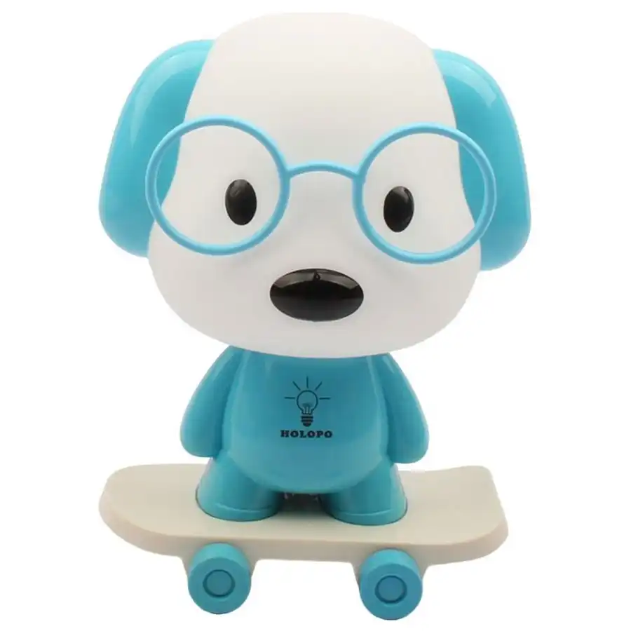 Children's sleeping lamp with the design of a holoposkate riding dog