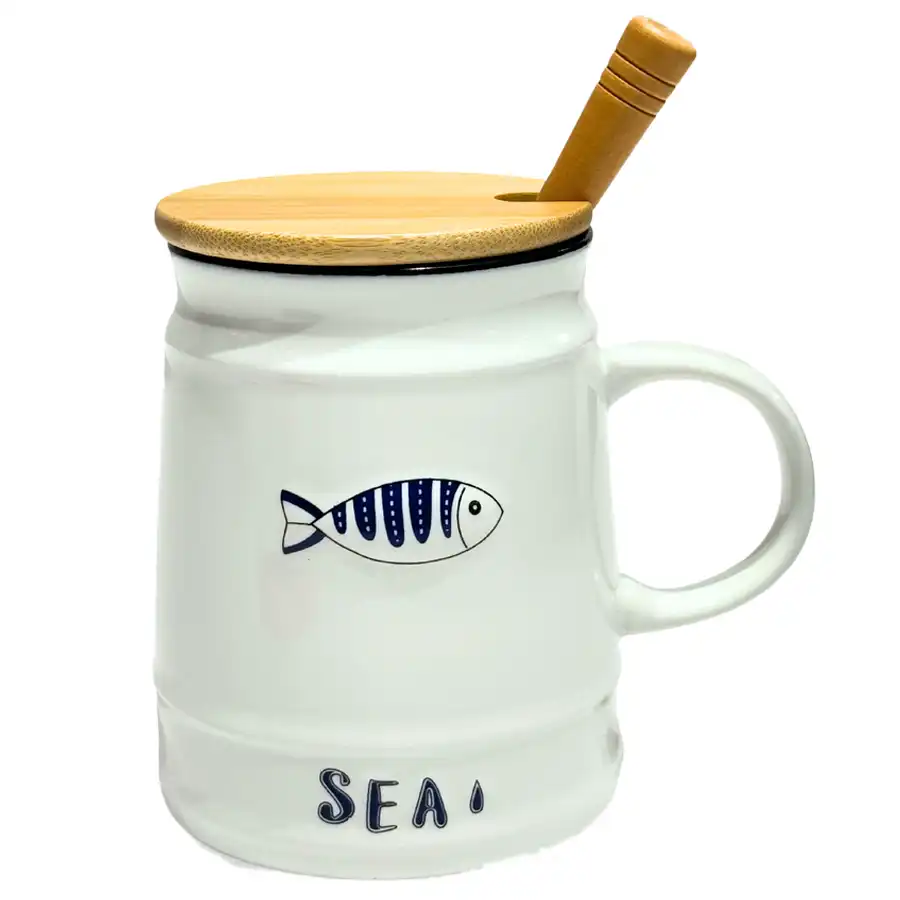 Ceramic mug with lid