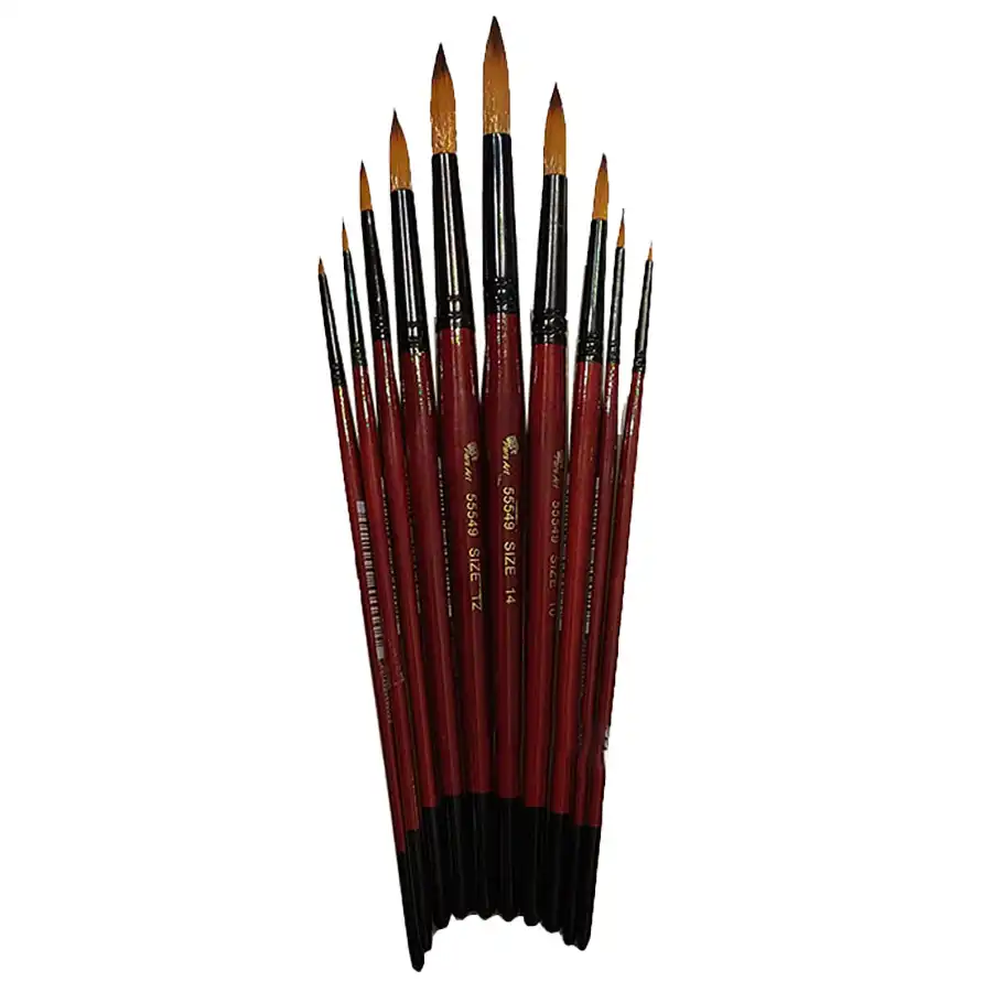 Pars Art Round Brush Model 55549 Set of 10