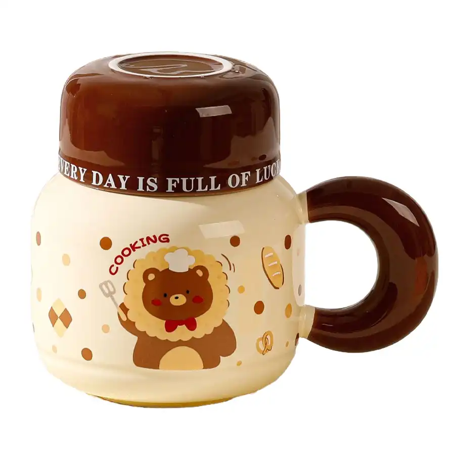 Ceramic mug with lid