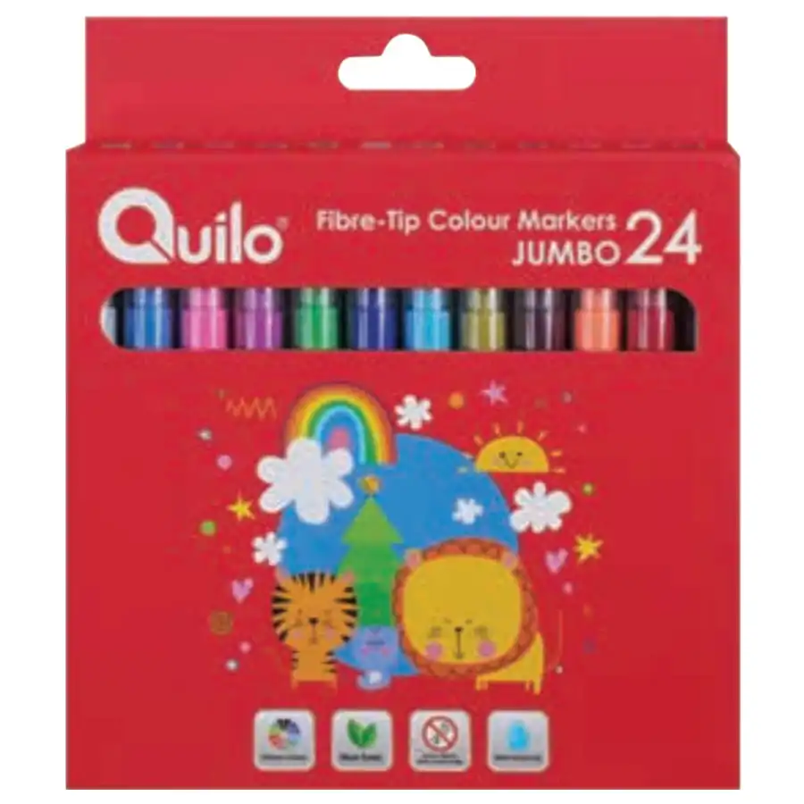 marker-24-quilo ماژیک 24 رنگ جامبو جعبه مقوایی کوییلو - Image 1