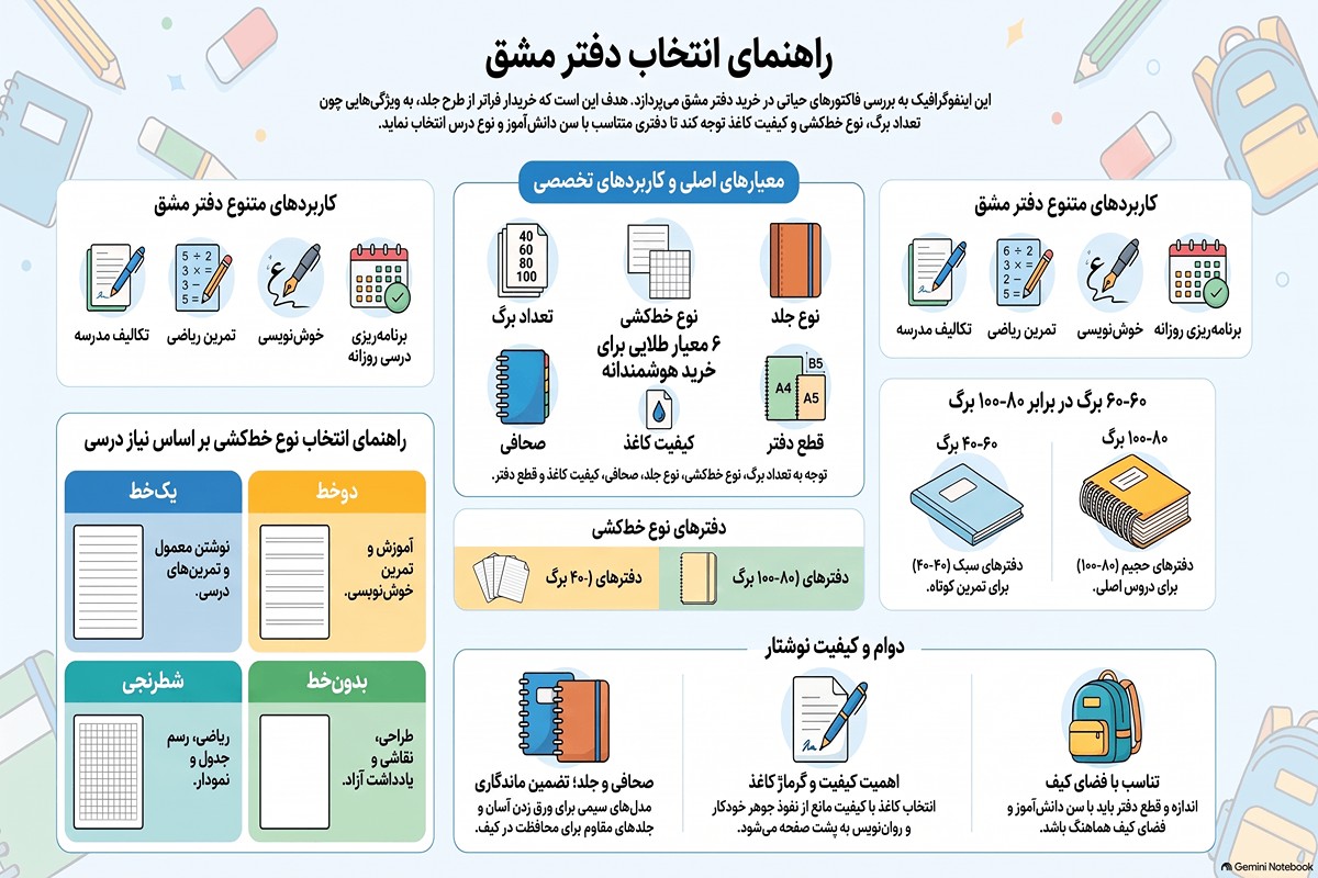 راهنمای انتخاب دفتر مشق