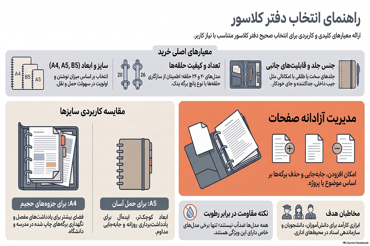 راهنمای انتخاب دفتر کلاسور