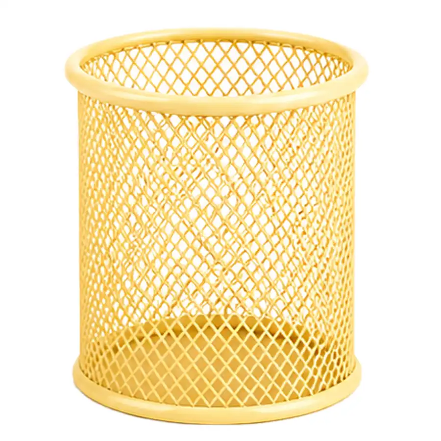 Corona lace pen holder, pastel yellow