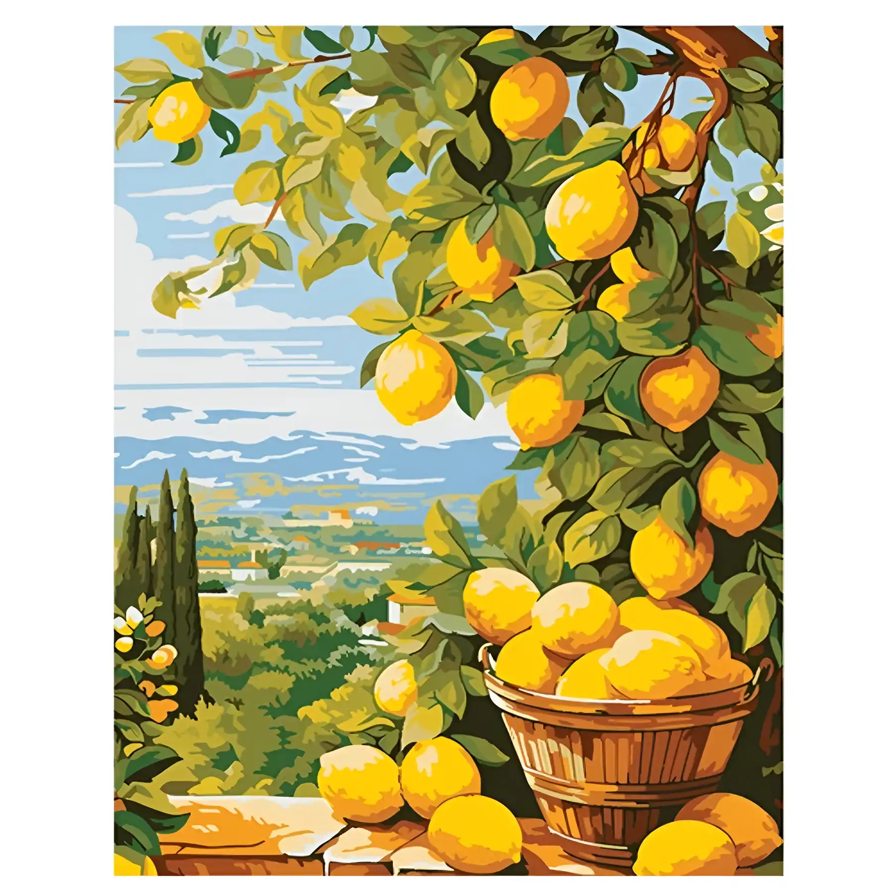 Orange Tree Paint-by-Numbers Canvas (35x30 cm)