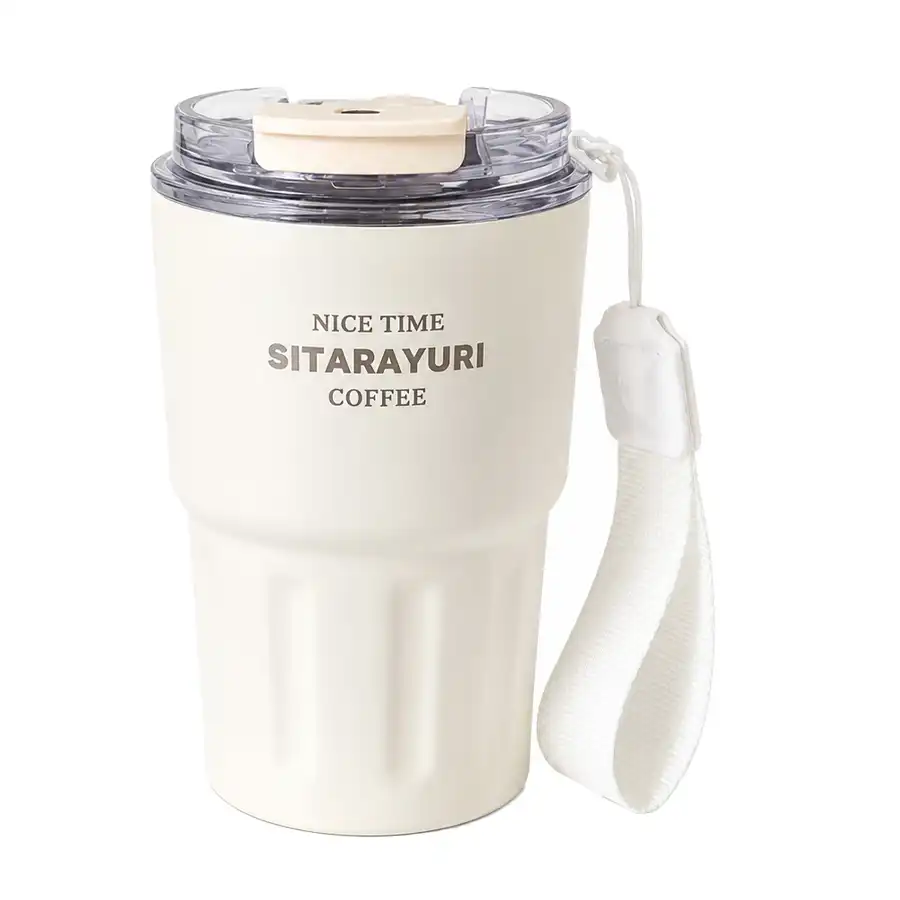 Sitara travel mug, dual-mode model, 360 ml capacity, cream color