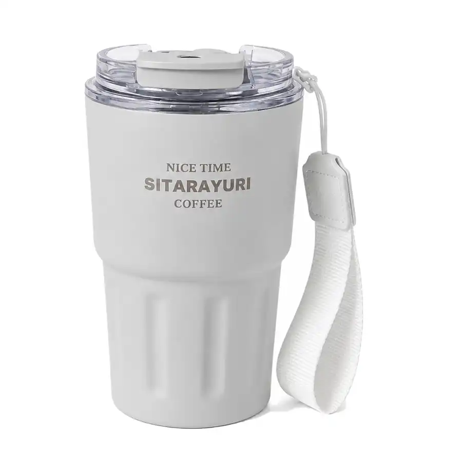 Sitara travel mug, dual-mode model, 360 ml capacity, ivory color