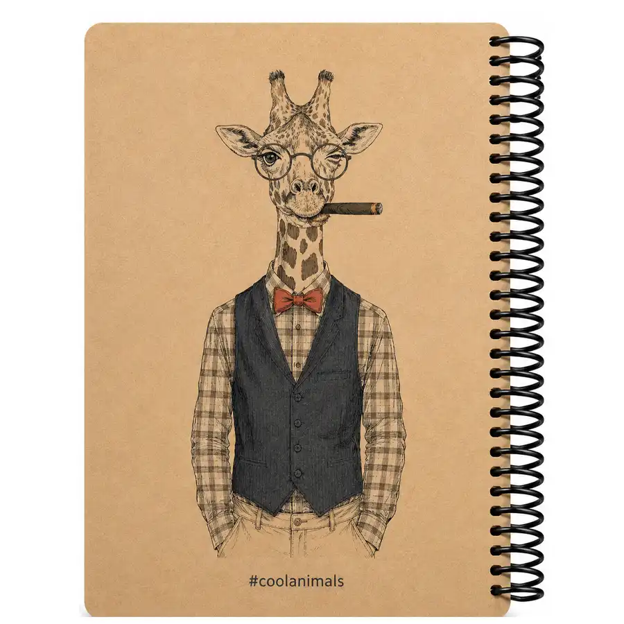A6 lined notebook, 100 sheets, giraffe model