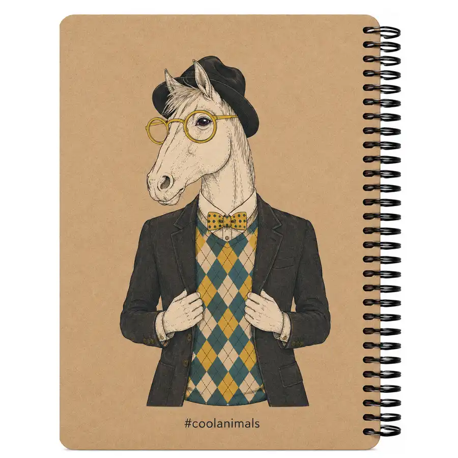 A5 lined notebook, 100 sheets, horse model