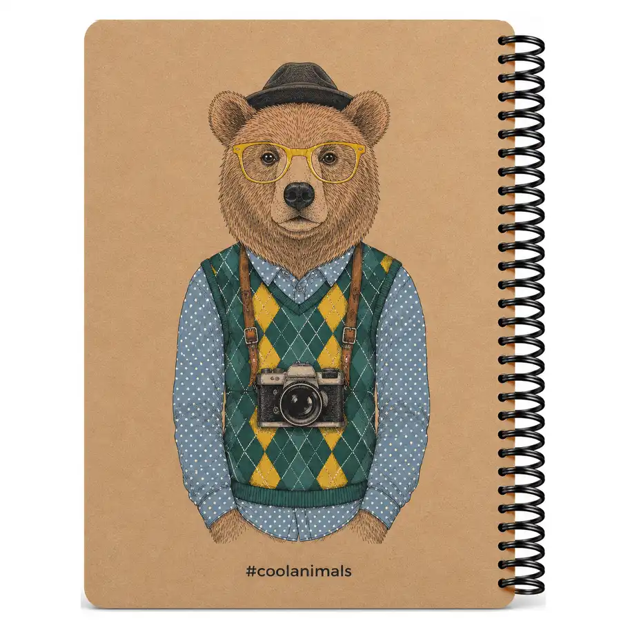 A6 lined notebook, 100 sheets, dot note, bear model