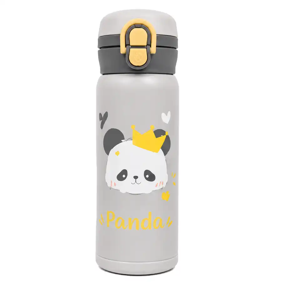 Novelty Travel Mug, Double-Lock Model, 350ml Capacity, Gray