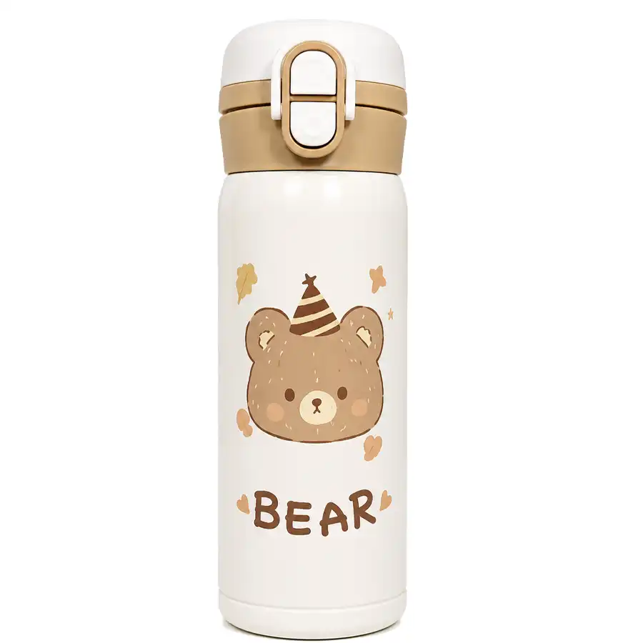 Novelty Travel Mug – Double-Lock Lid, 350ml Capacity, Bear Design