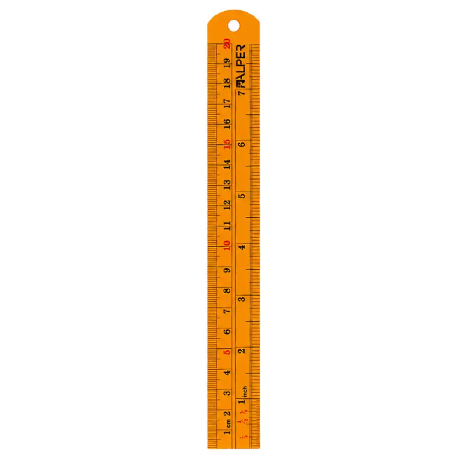 Alper 20cm Metal Ruler – Orange