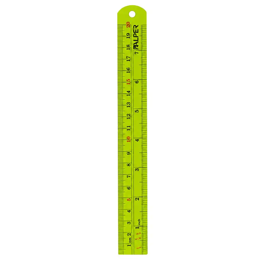 Alper 20cm Metal Ruler – Green