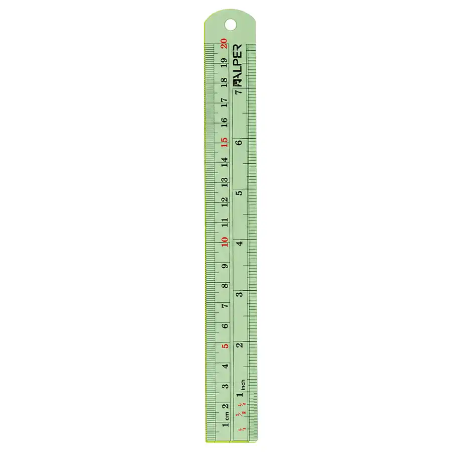 Alper 20cm Metal Ruler – Pastel Green