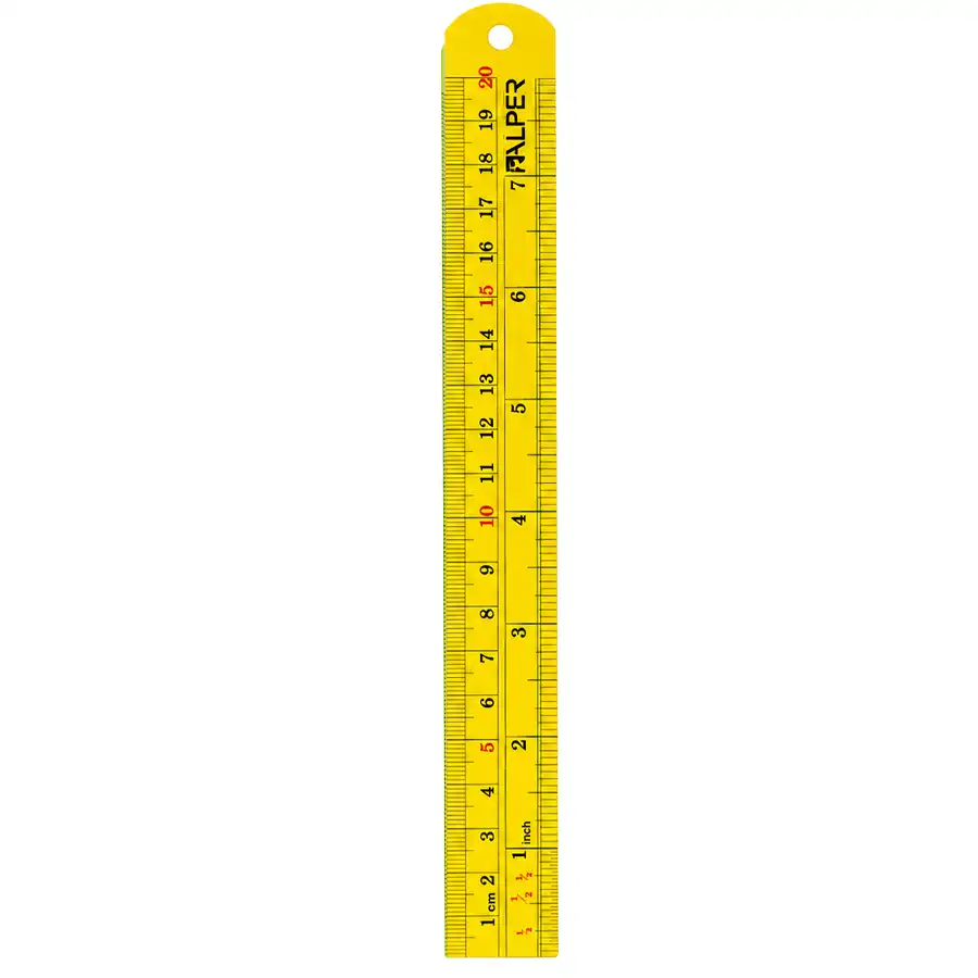 Alper 20cm Metal Ruler – Yellow