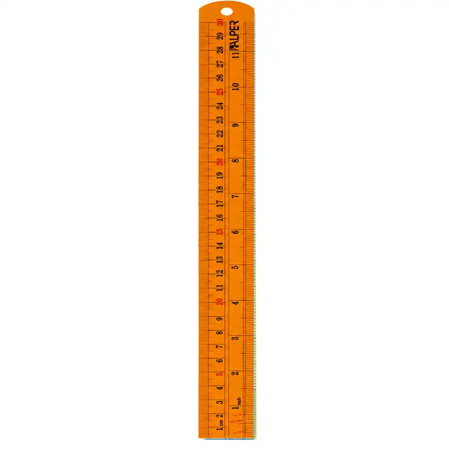 Alper 30cm Metal Ruler – Orange