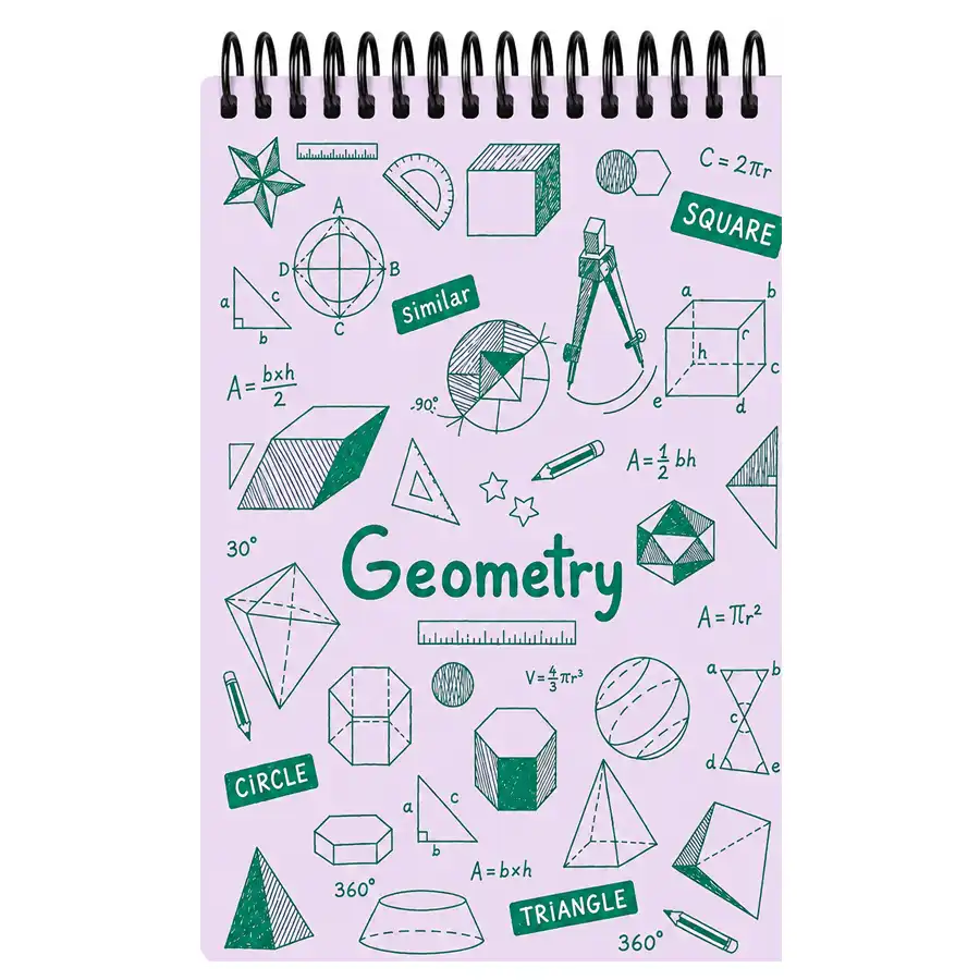 A6 Dot-Grid Notebook, 100 Sheets – Geometric Design (Pink)