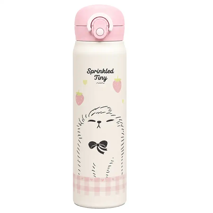 Travel mug, Kabi Para, two-way model, capacity 350 ml, pink color