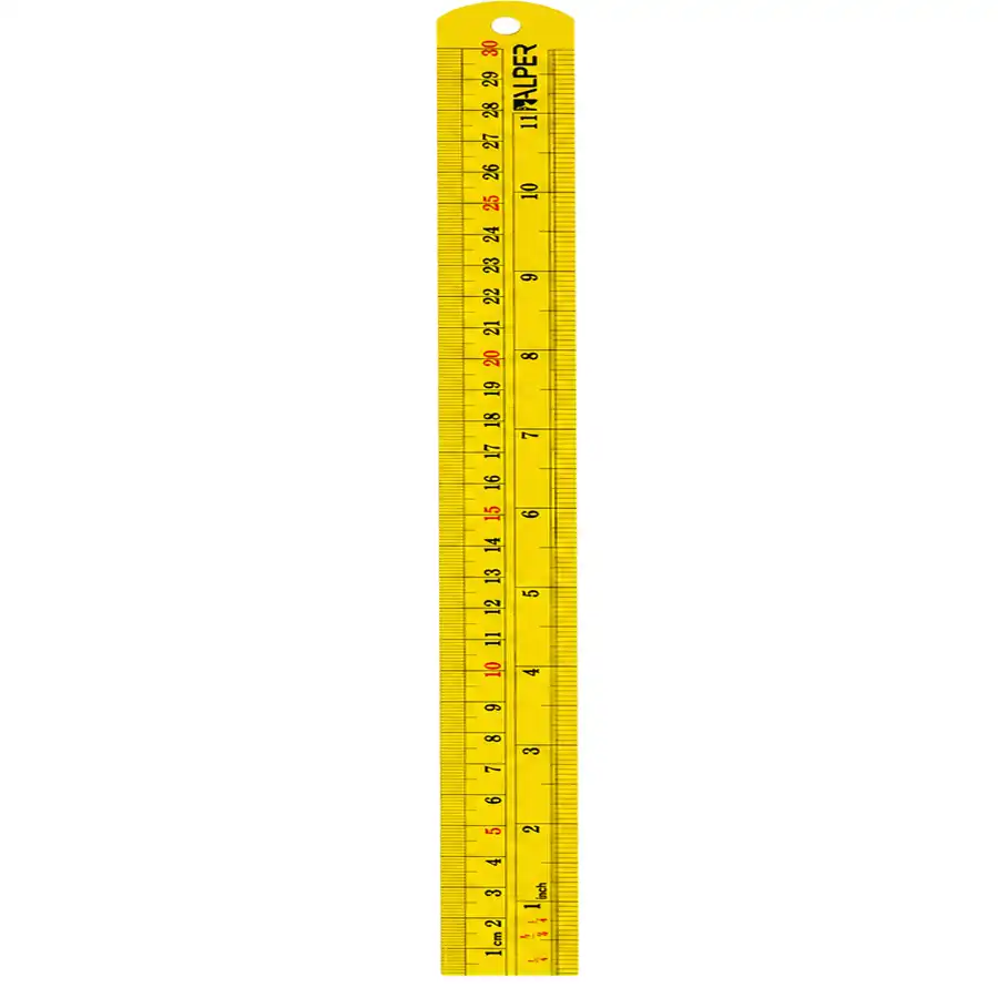 Alper 30cm Metal Ruler – Yellow