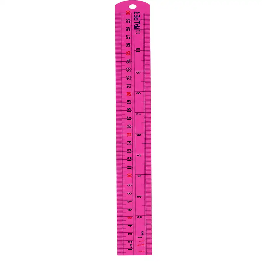 Alper 30cm Metal Ruler – Pink