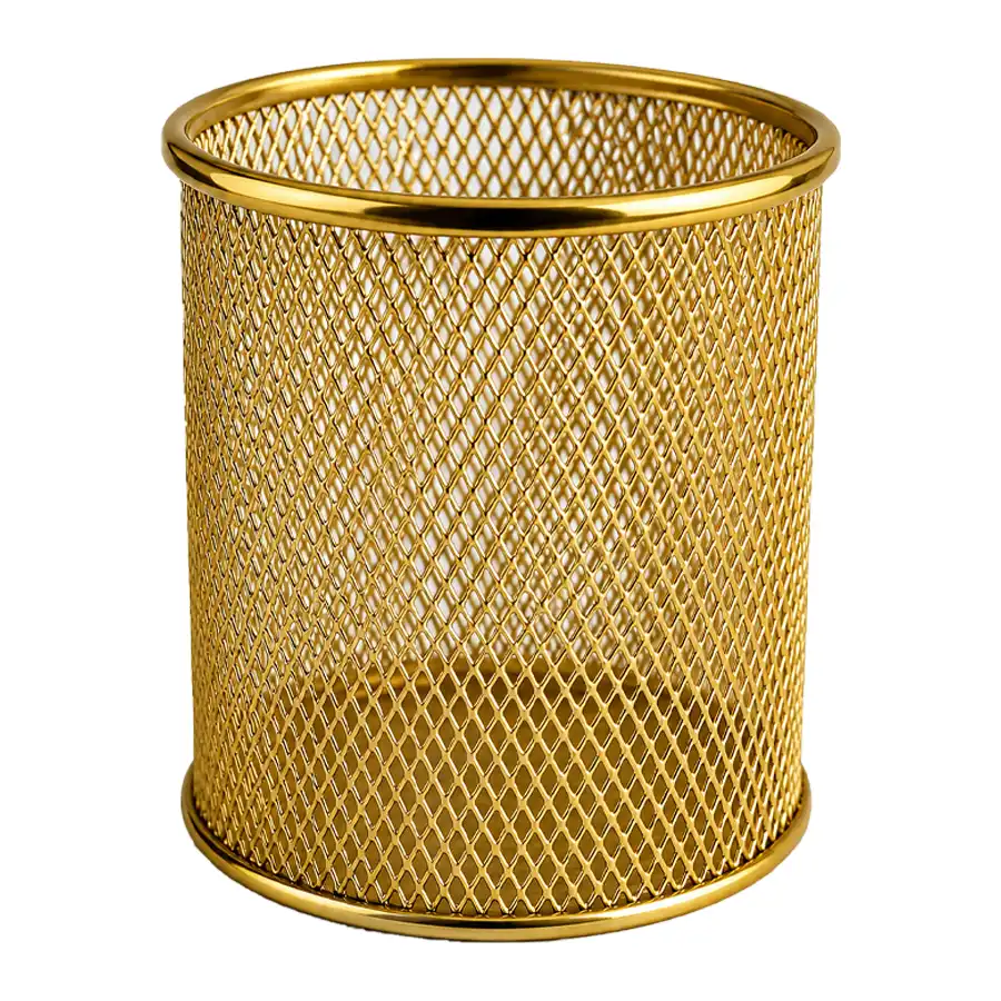 Corona lace pen holder in metallic gold color