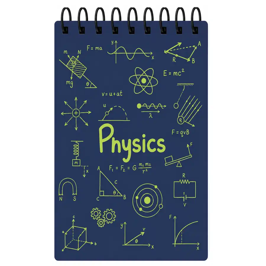 A6 Dot-Grid Notebook, 100 Sheets, "Physics" Model – Navy Blue