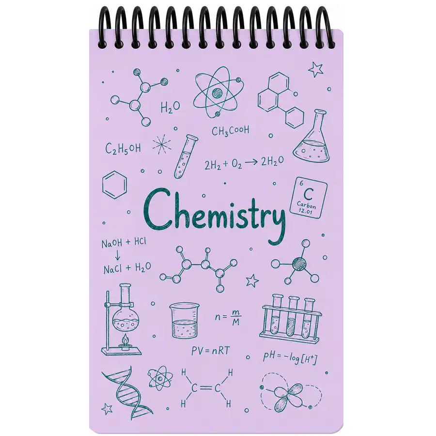 A6 100-Sheet Dot-Grid Notebook – Chemistry Model (Pink)