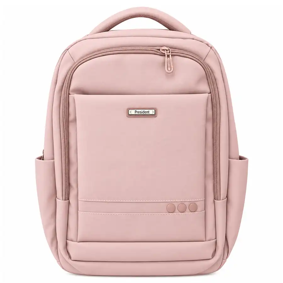 _0002_backpack کوله پشتی سه دکمه رنگ صورتی - Image 1