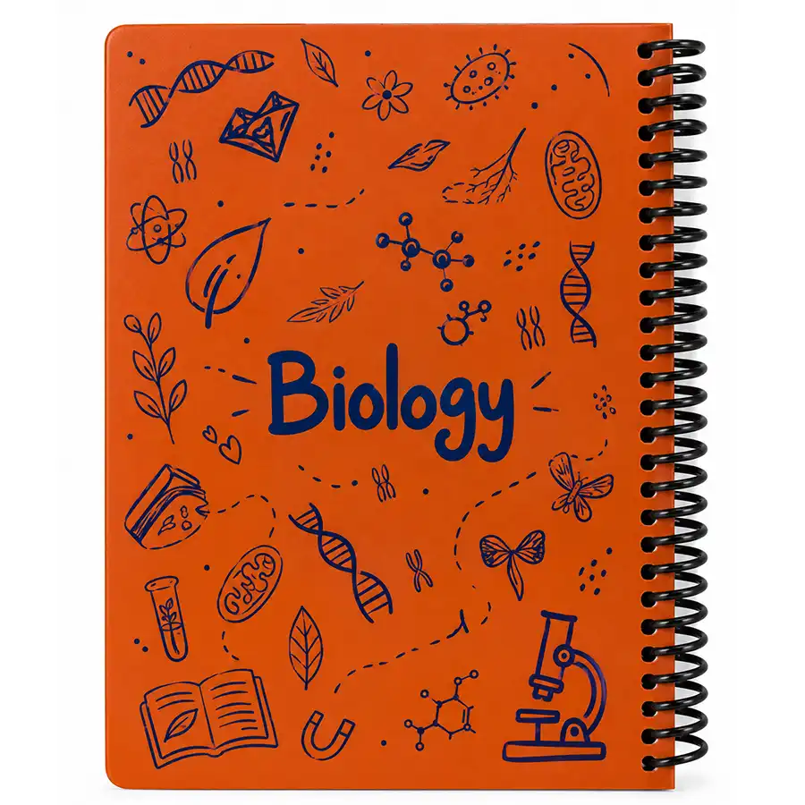 100-page dot notebook, orange color, bio formula model ...