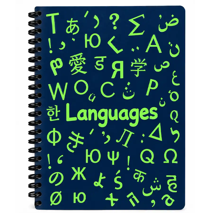 Double-lined notebook, 100 sheets, dot pattern, navy blue color, formula language