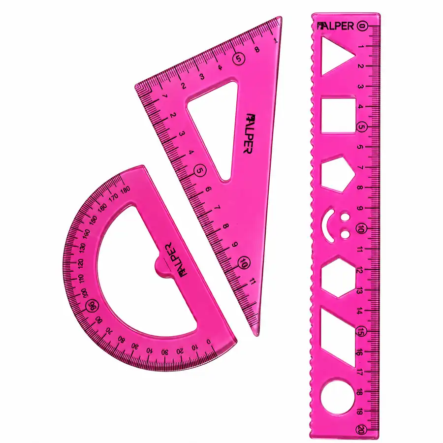 M. Alper ruler, protractor and protractor set, yellow color ...