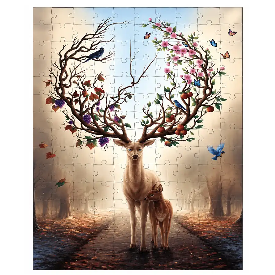 170-piece Ricordy puzzle, deer blossom design