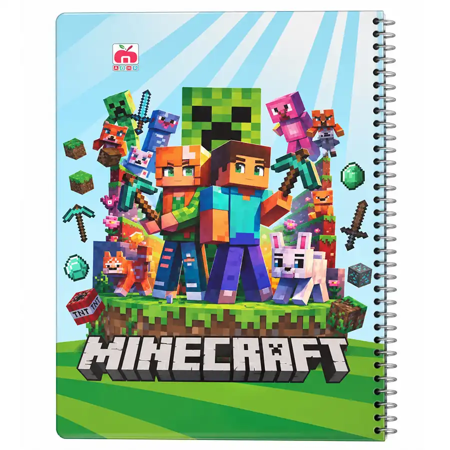 60-page, Minecraft-style, seedling notebook with margins, design number 2